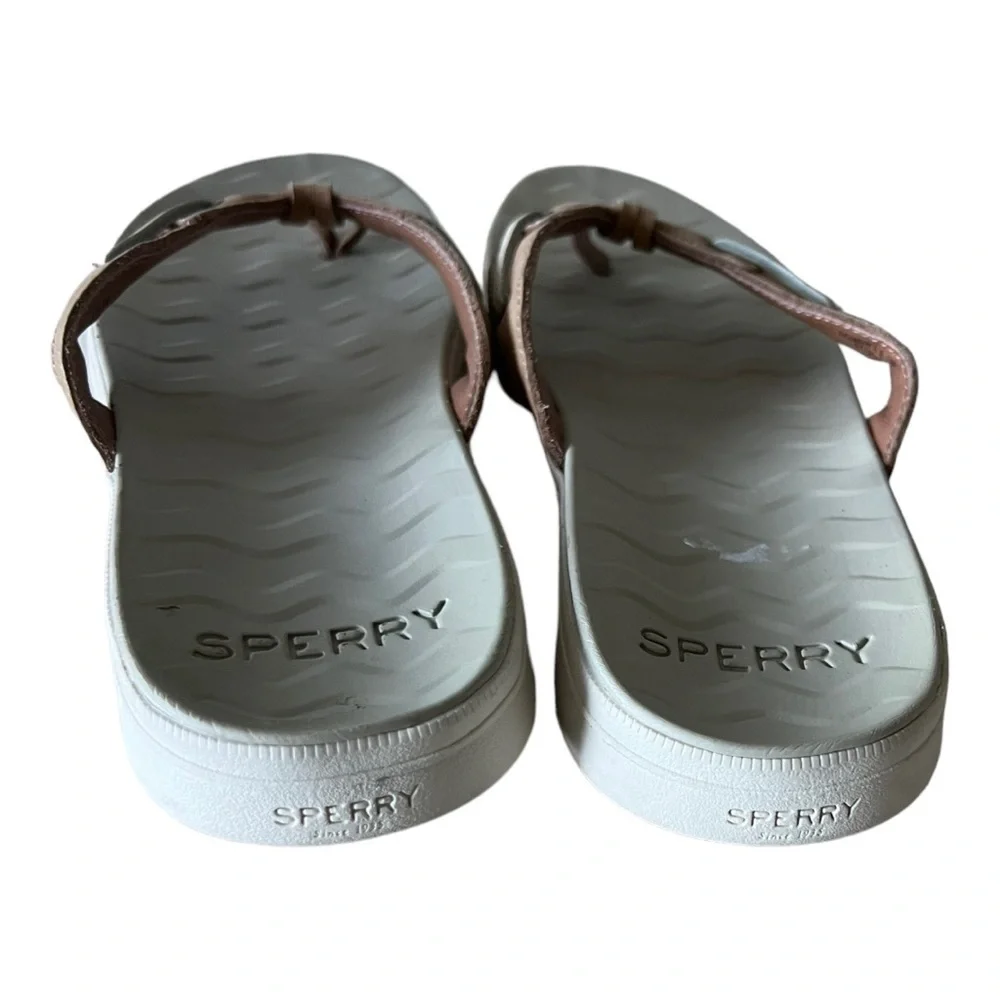Sperry Top-Sider Waveside Brown Leather Women's Flip Flop Size 8.5M - Picture 3 of 6